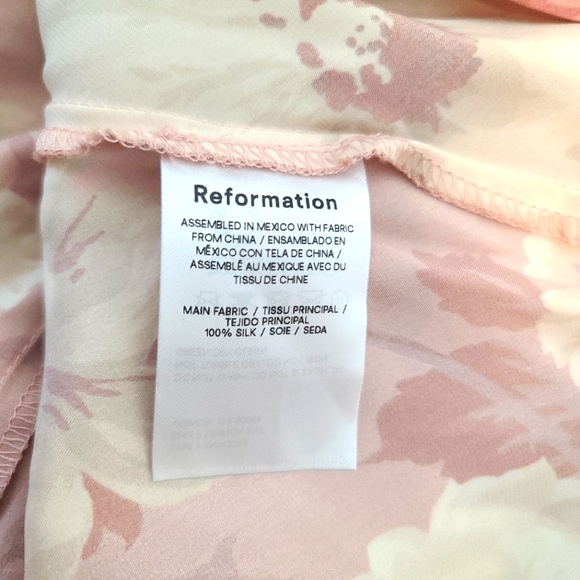 NWT Reformation Casette Silk Dress in Bellini Size 10 - Picture 9 of 11